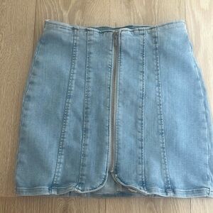 FREE PEOPLE Layla Denim Mini Skirt / Starwash